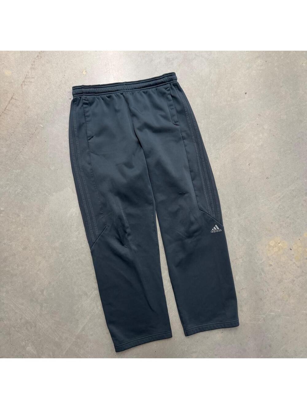 2000's Mens Gray Athletic Straight Adidas Workout Pants Sized Medium